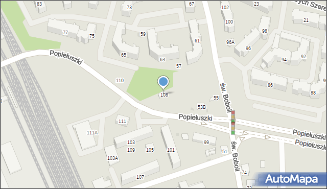 Białystok, Popiełuszki Jerzego, bł. ks., 108, mapa Białegostoku