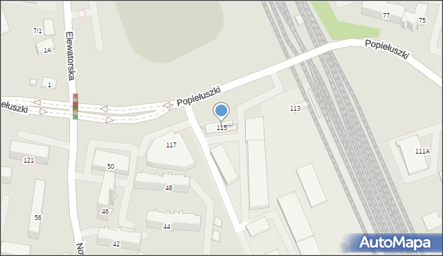 Białystok, Popiełuszki Jerzego, bł. ks., 115, mapa Białegostoku
