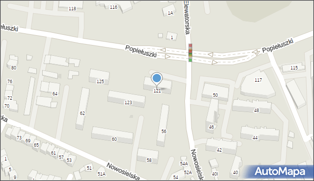 Białystok, Popiełuszki Jerzego, bł. ks., 121, mapa Białegostoku