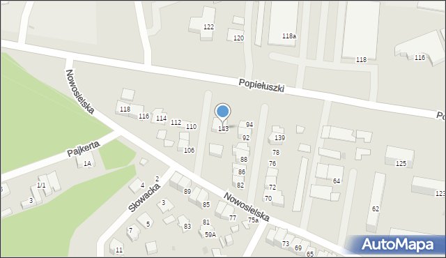 Białystok, Popiełuszki Jerzego, bł. ks., 143, mapa Białegostoku