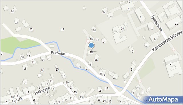 Biecz, Podwale, 8B, mapa Biecz