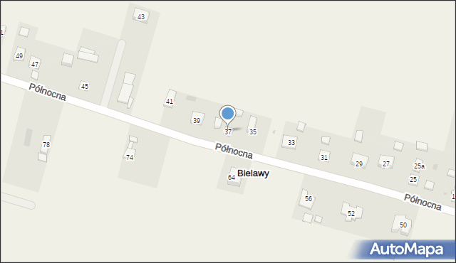 Bielawy, Północna, 37, mapa Bielawy