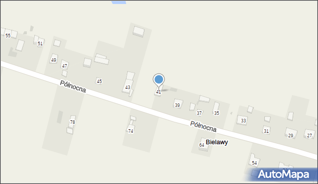 Bielawy, Północna, 41, mapa Bielawy