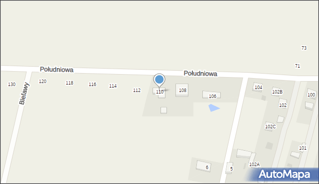 Bielawy, Południowa, 110, mapa Bielawy