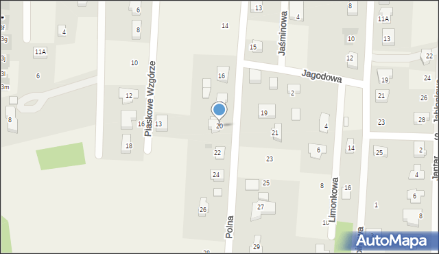 Bielkówko, Polna, 20, mapa Bielkówko