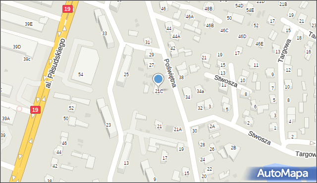 Bielsk Podlaski, Poświętna, 21C, mapa Bielsk Podlaski