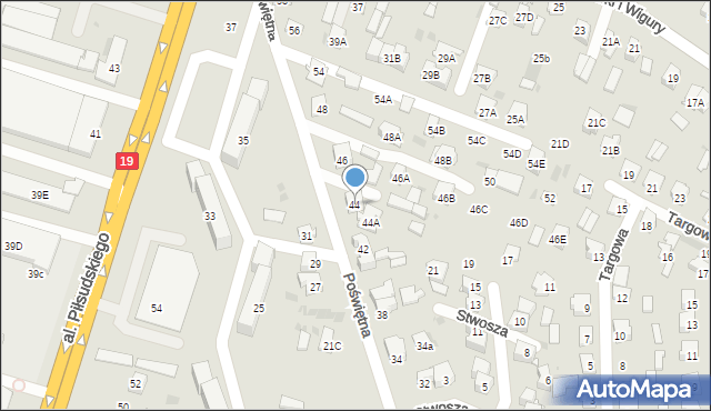 Bielsk Podlaski, Poświętna, 44, mapa Bielsk Podlaski