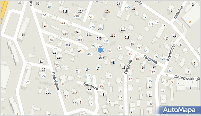Bielsk Podlaski, Poświętna, 46D, mapa Bielsk Podlaski