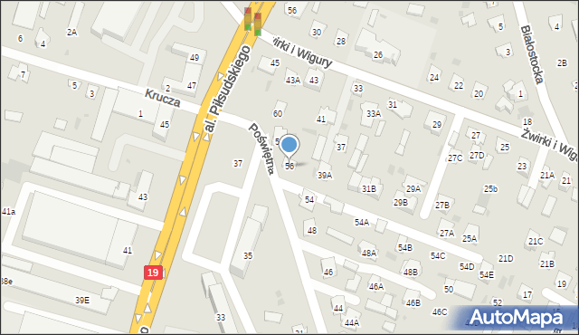 Bielsk Podlaski, Poświętna, 56, mapa Bielsk Podlaski