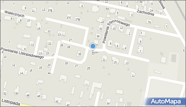 Bielsk Podlaski, Powstania Styczniowego, 23, mapa Bielsk Podlaski