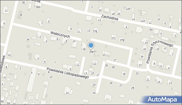 Bielsk Podlaski, Powstania Styczniowego, 37F, mapa Bielsk Podlaski