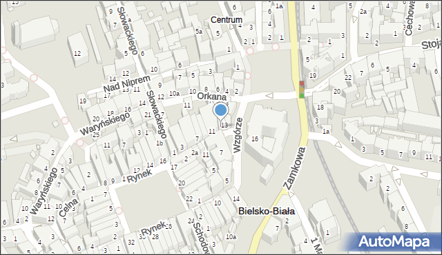 Bielsko-Biała, Podcienie, 13a, mapa Bielsko-Białej