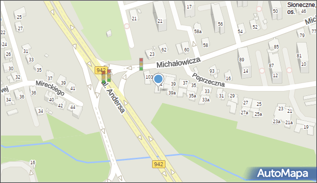 Bielsko-Biała, Poprzeczna, 41a, mapa Bielsko-Białej