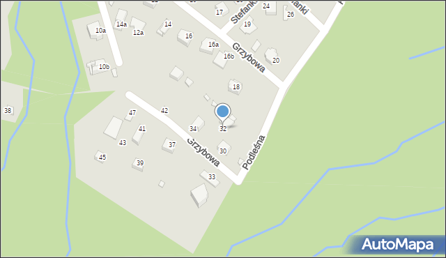 Bielsko-Biała, Podleśna, 32, mapa Bielsko-Białej