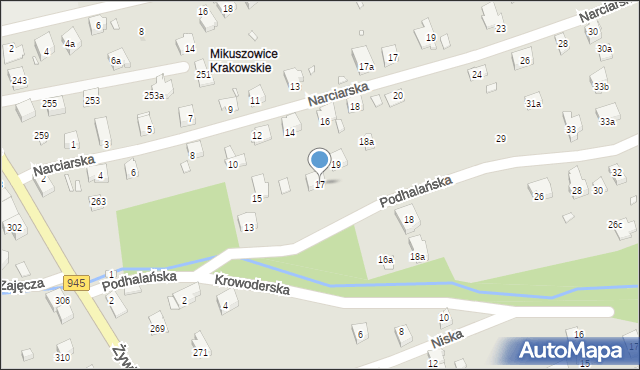 Bielsko-Biała, Podhalańska, 17, mapa Bielsko-Białej