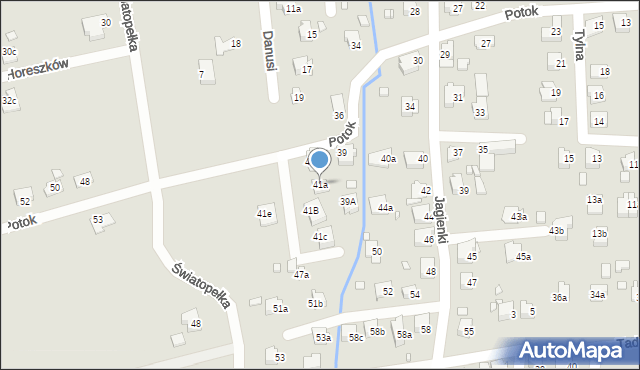 Bielsko-Biała, Potok, 41a, mapa Bielsko-Białej