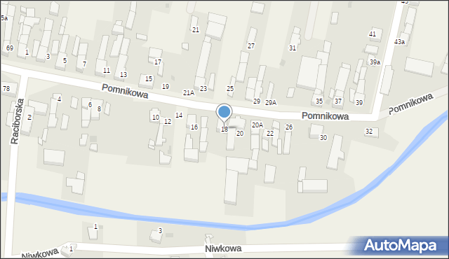 Bieńkowice, Pomnikowa, 18, mapa Bieńkowice