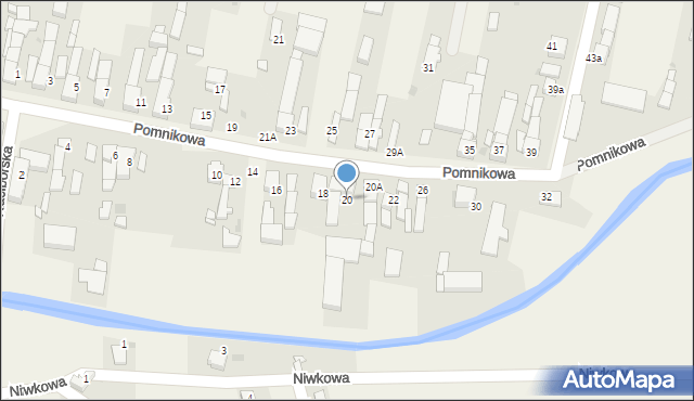 Bieńkowice, Pomnikowa, 20, mapa Bieńkowice