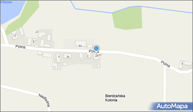 Bierdzany, Polna, 1A, mapa Bierdzany