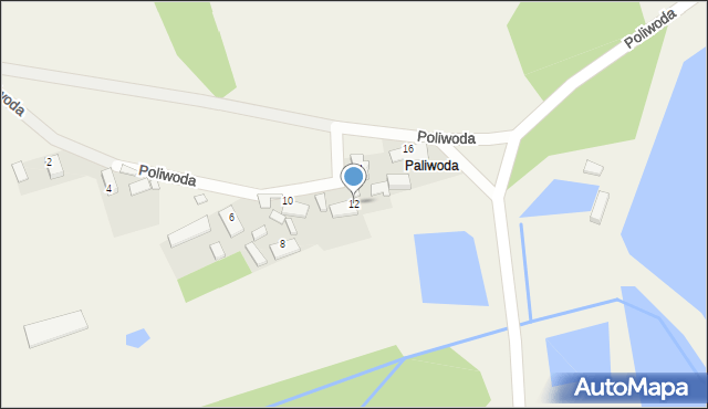 Biestrzynnik, Poliwoda, 12, mapa Biestrzynnik