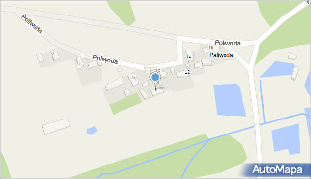 Biestrzynnik, Poliwoda, 8, mapa Biestrzynnik