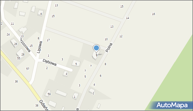 Bieszkowice, Polna, 9, mapa Bieszkowice