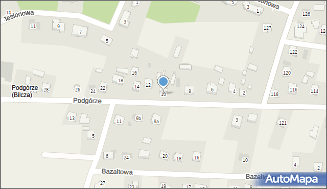 Bilcza, Podgórze, 10, mapa Bilcza