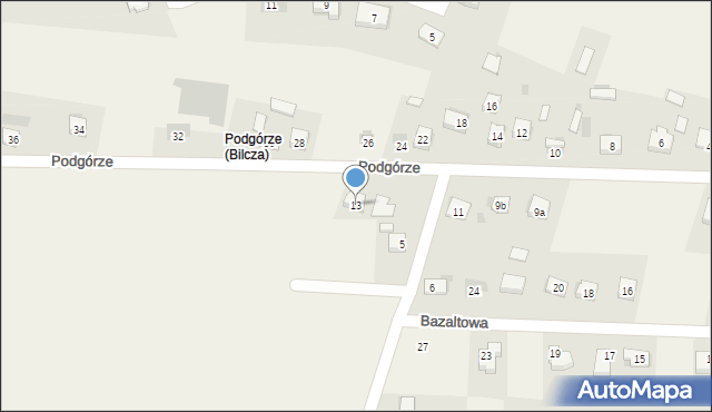 Bilcza, Podgórze, 13, mapa Bilcza