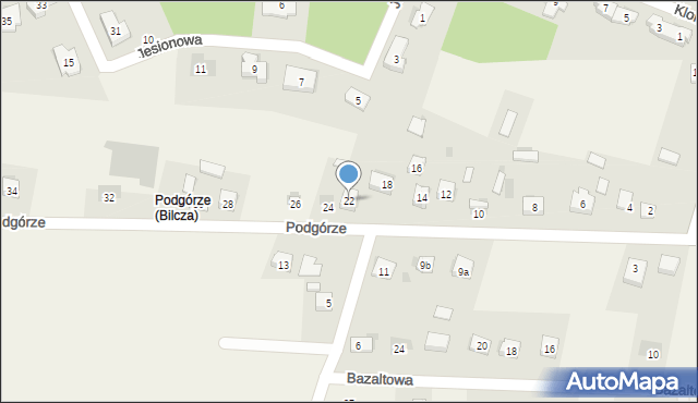 Bilcza, Podgórze, 22, mapa Bilcza