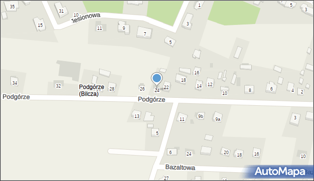 Bilcza, Podgórze, 24, mapa Bilcza