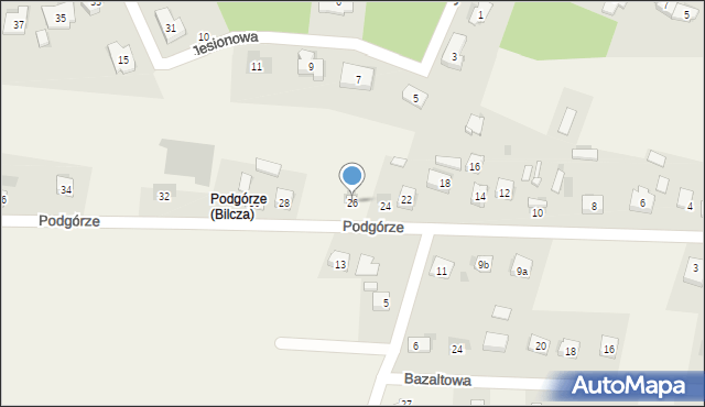 Bilcza, Podgórze, 26, mapa Bilcza