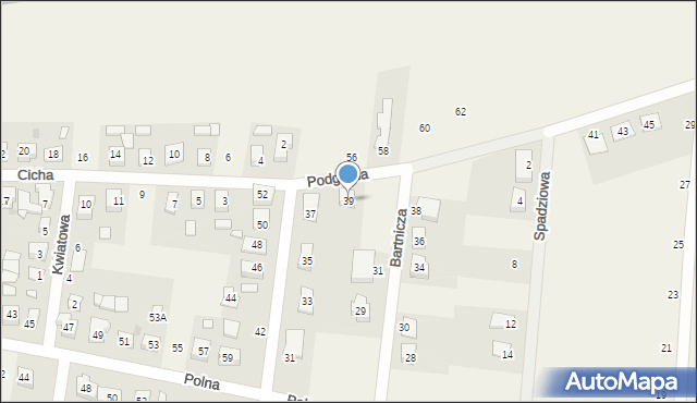 Biskupice, Podgórna, 39, mapa Biskupice