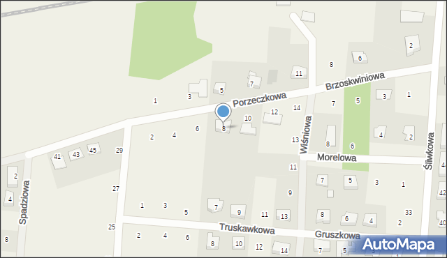 Biskupice, Porzeczkowa, 8, mapa Biskupice