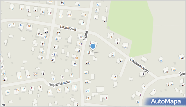 Biskupiec, Polna, 71/1, mapa Biskupiec