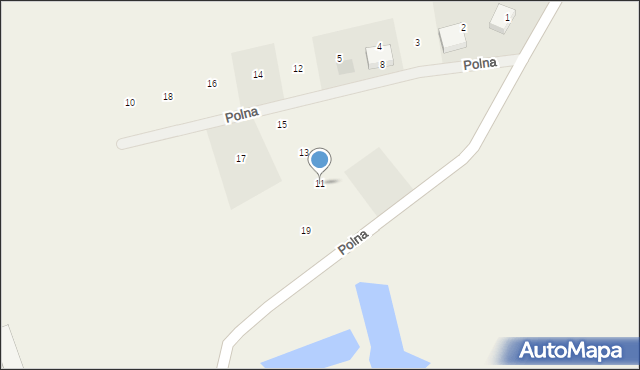 Biskupiec, Polna, 11, mapa Biskupiec