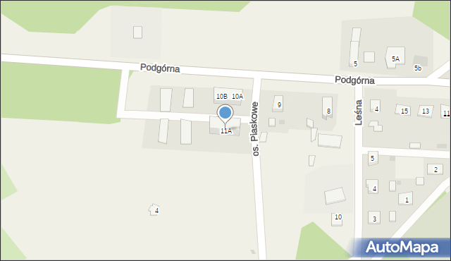 Bledzew, Podgórna, 11A, mapa Bledzew