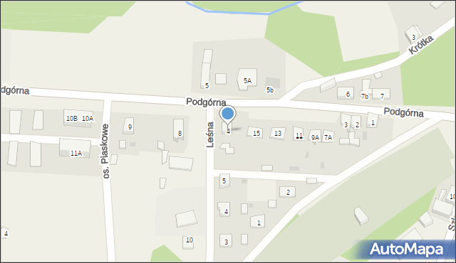 Bledzew, Podgórna, 4, mapa Bledzew