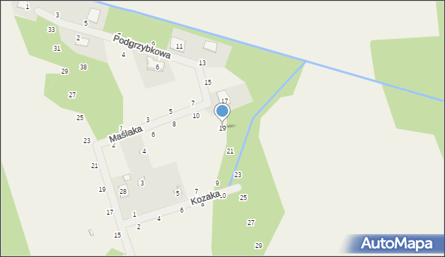 Błonie, Podgrzybkowa, 19, mapa Błonie