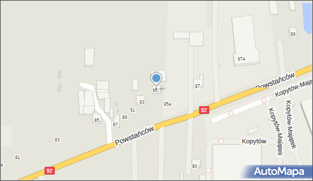 Błonie, Powstańców, 95B, mapa Błonie