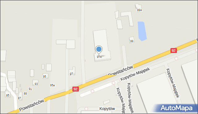 Błonie, Powstańców, 97A, mapa Błonie