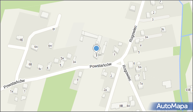 Bluszczów, Powstańców, 3, mapa Bluszczów