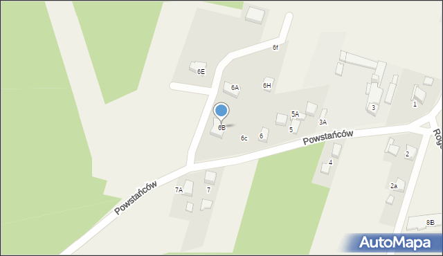 Bluszczów, Powstańców, 6B, mapa Bluszczów