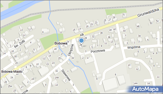 Bobowa, Pocztowa, 1, mapa Bobowa