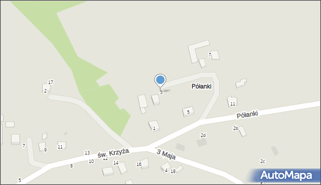 Bobowa, Półanki, 3, mapa Bobowa