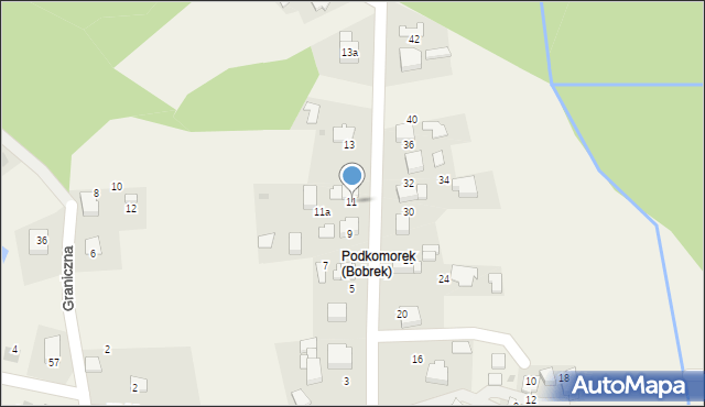 Bobrek, Podkomorska, 11, mapa Bobrek