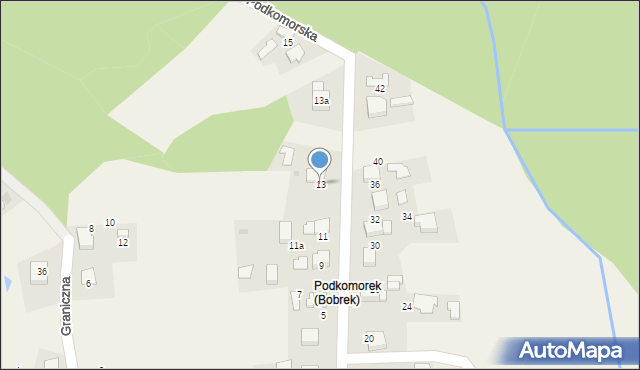 Bobrek, Podkomorska, 13, mapa Bobrek