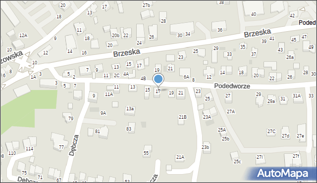 Bochnia, Podedworze, 17, mapa Bochni