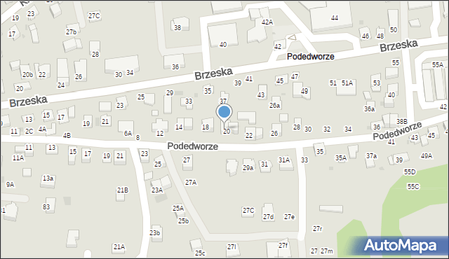 Bochnia, Podedworze, 20a, mapa Bochni