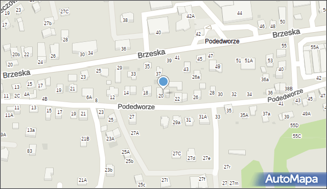 Bochnia, Podedworze, 20b, mapa Bochni