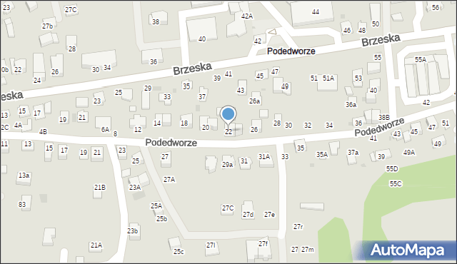 Bochnia, Podedworze, 22, mapa Bochni